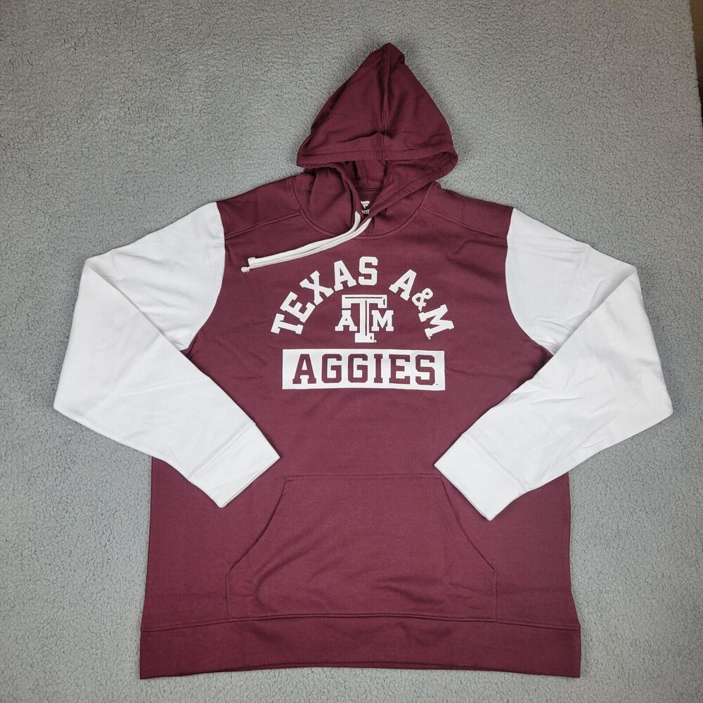 Fanatics Texas A&M Aggies Mens 2XL Sweatshirt Maroon White Extra Point Hoodie